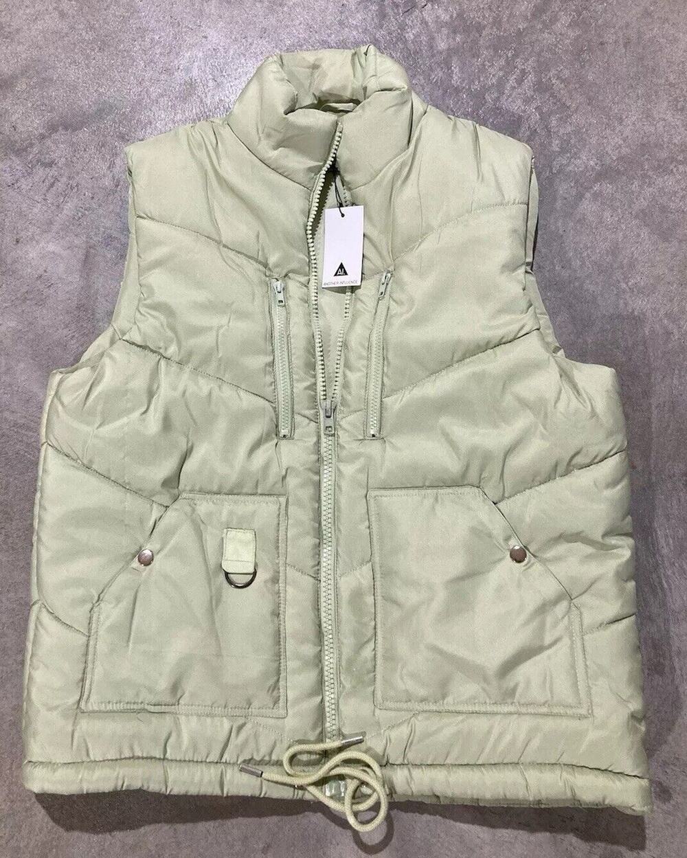 ANOTHER INFLUENCE Men/Women Puffer Jacket Light Green SIZE L NWT